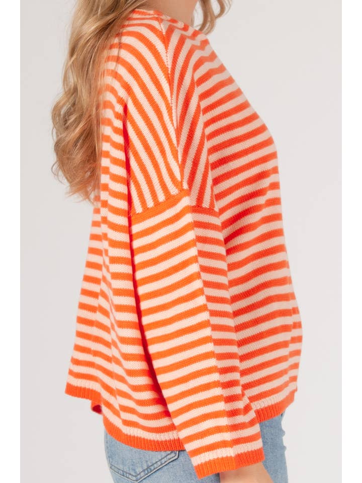 Before You Collection - Wholesale Knit Sweater - Women's - Striped T-Body Sweater23