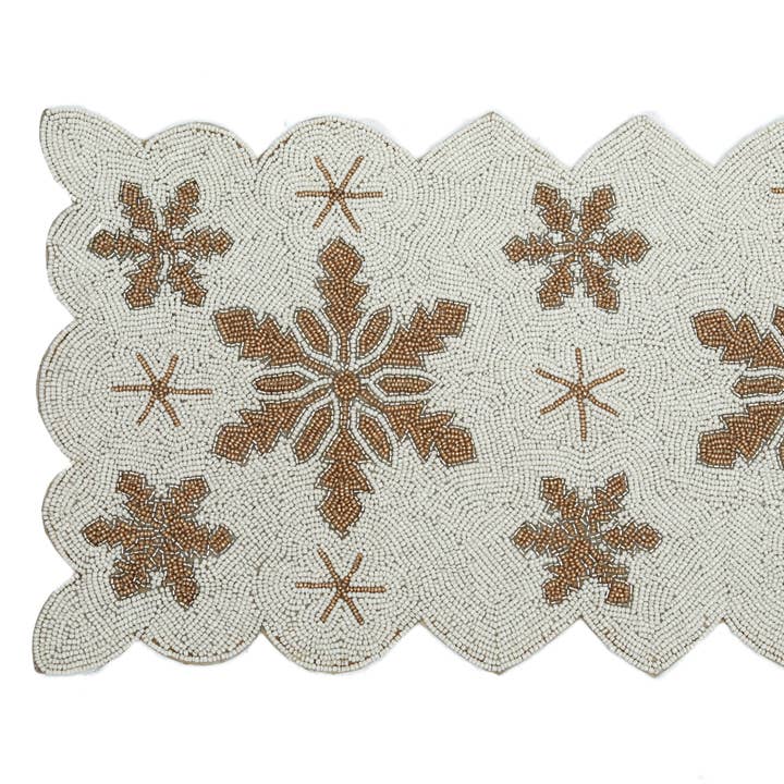 Snowflake Beaded Table Runner for wholesale by Vatican Homes
