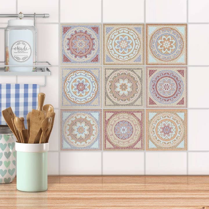 Fliesenaufkleber-Set 'Mosaik Afrika' 15 x 15 cm für den Großhandel von CREATISTO