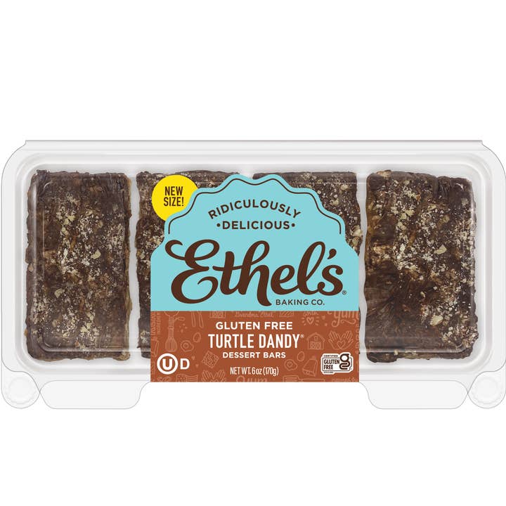 Turtle Dandy 4ct/6oz Dessert Bar Trays - 6ct cs for wholesale by Ethel’s Baking Company