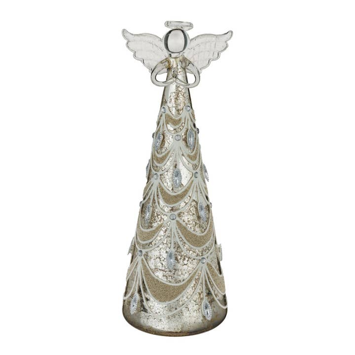 White LED Frost Scallop Angel Decor for wholesale on Faire
