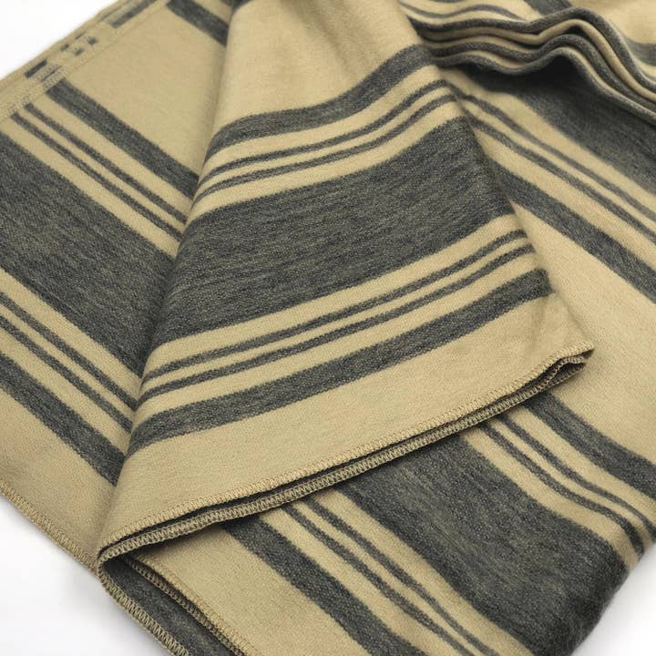 ECUALAMA - Vente Plaids - Couvre-lit en laine d'alpaga doux et chaud pour bébé Motif rayé Dijon5