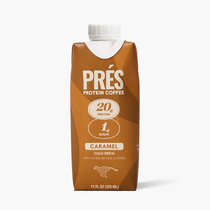 PRÉS RTD Cold Brew Protein Coffee - Caramel 12ct 11oz for wholesale by PRÉS Protein Coffee