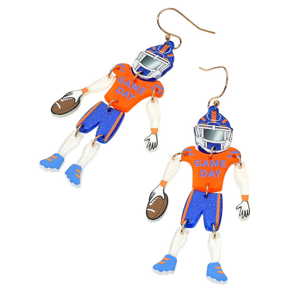 Sensibling Corp. – wholesale Dangle earrings – Resin GAME DAY Football Player Dangle Earrings5