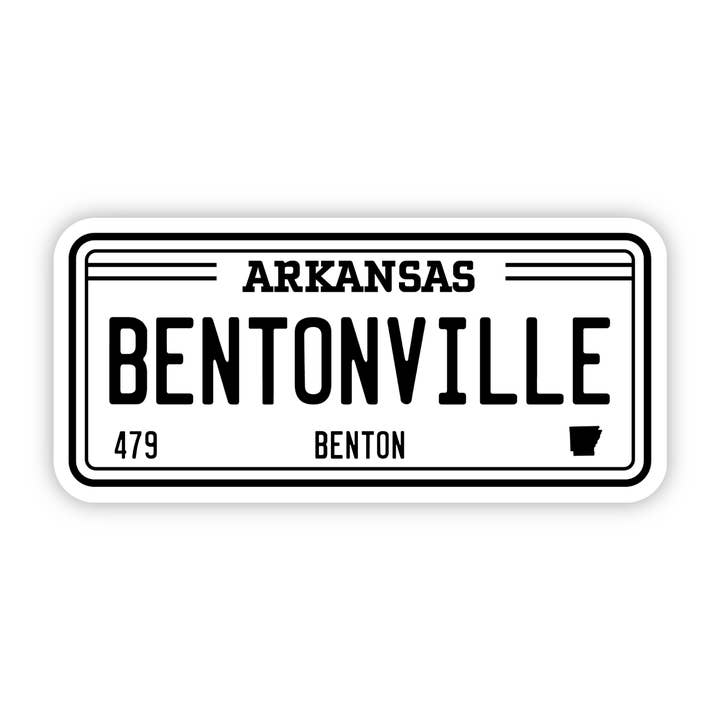 Bentonville Arkansas License Plate Sticker for wholesale by Big Moods