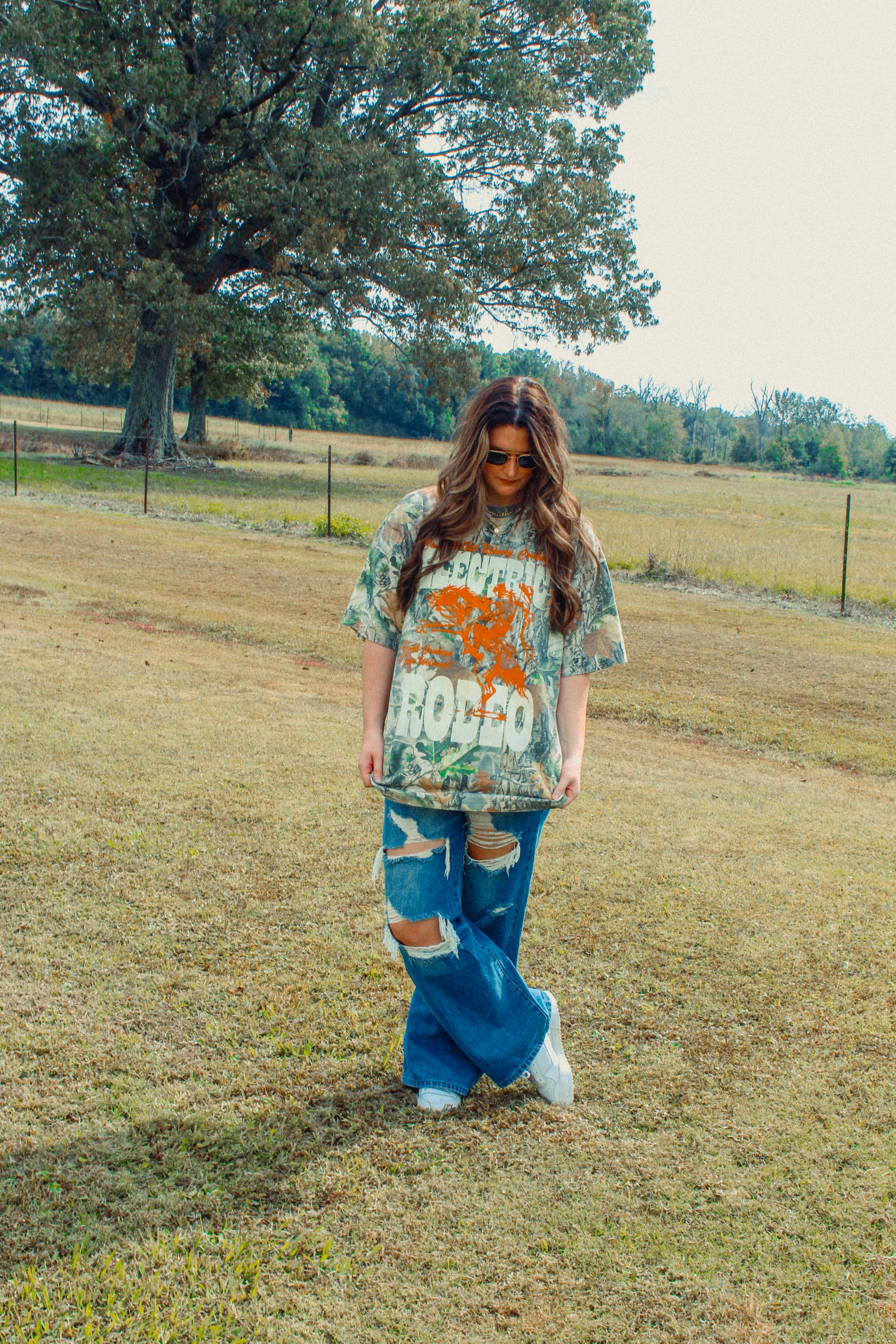 The Clandestine Underground - Wholesale T-shirt met print - Uniseks - Camo Elektrische Rodeo, Country Western Boxy Katoenen T-shirt9