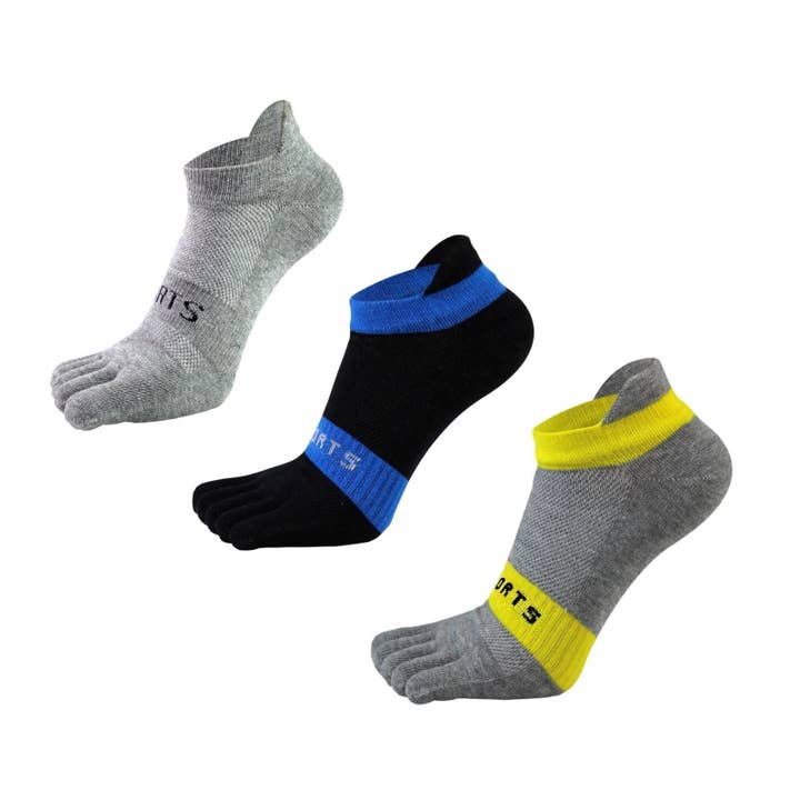Mens 3Pack Low Cut Toe Socks Split-Toe Design Cotton Gym Yoga Socks Japanese Style for wholesale by Pantsnsox