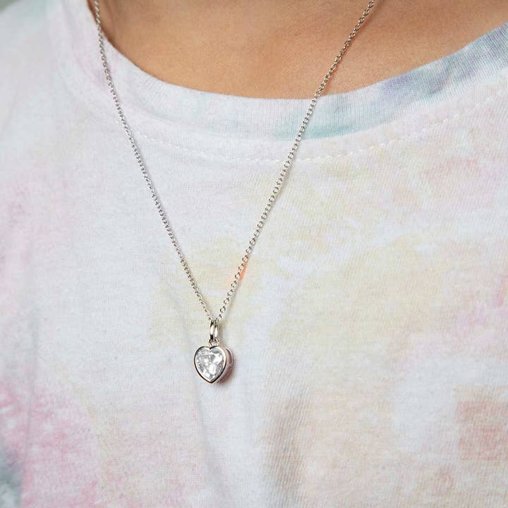 In Season Jewelry – wholesale Jewellery set – Clear CZ Heart Childs Jewelry Set -Sterling Silver2