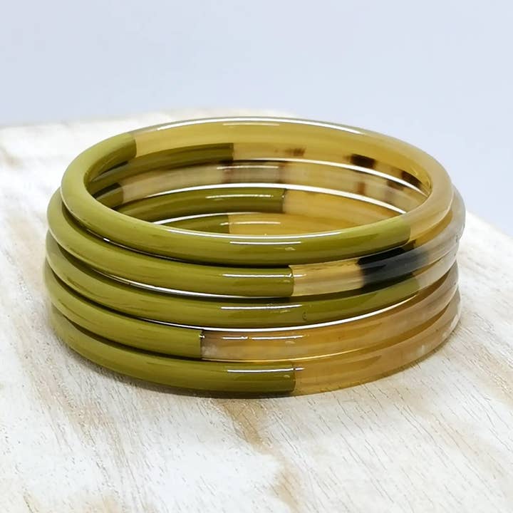Olive horn bangle for wholesale by Nayda Diaries