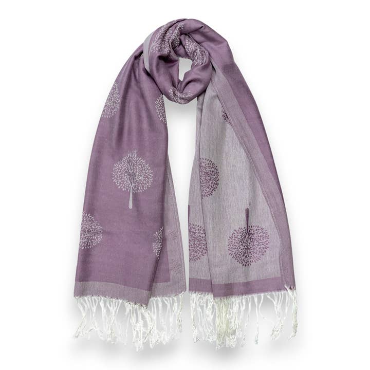 Lili Scarves (US Duty Free) – wholesale Scarf – Women's – Reversible Tree Print Pashmina Scarf1