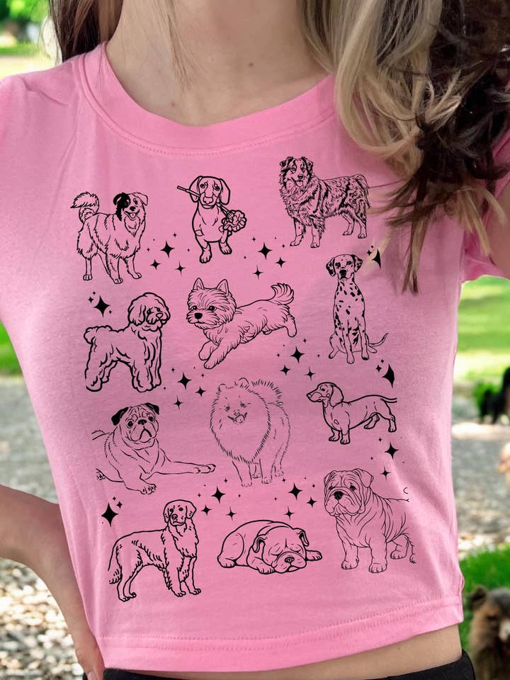 Vintage 90s Dog Lover Baby Tee for wholesale by Totally Iced Out