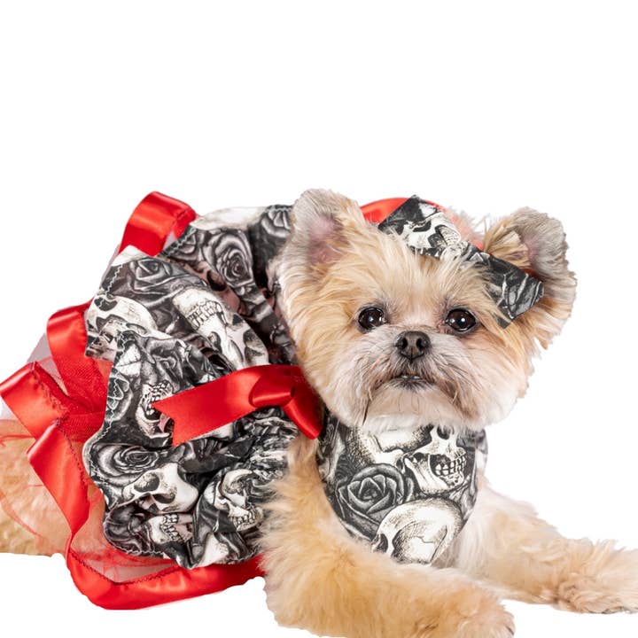 Skulls Pet Bandana, Tutu, and Bow for wholesale by Pawsta N Furballs