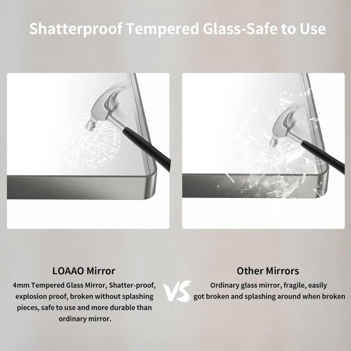 24 By 30 Inch Brushed Nickel Wall Mounted Bathroom Mirror Hangs Horizontally Or Vertically for wholesale on Faire6