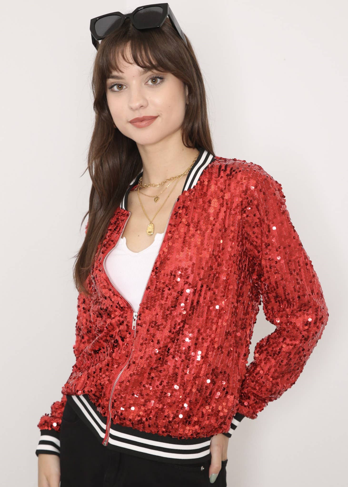 Anna Kaci Wholesale - Vente Bombers – femme - Blouson aviateur zippé à sequins106