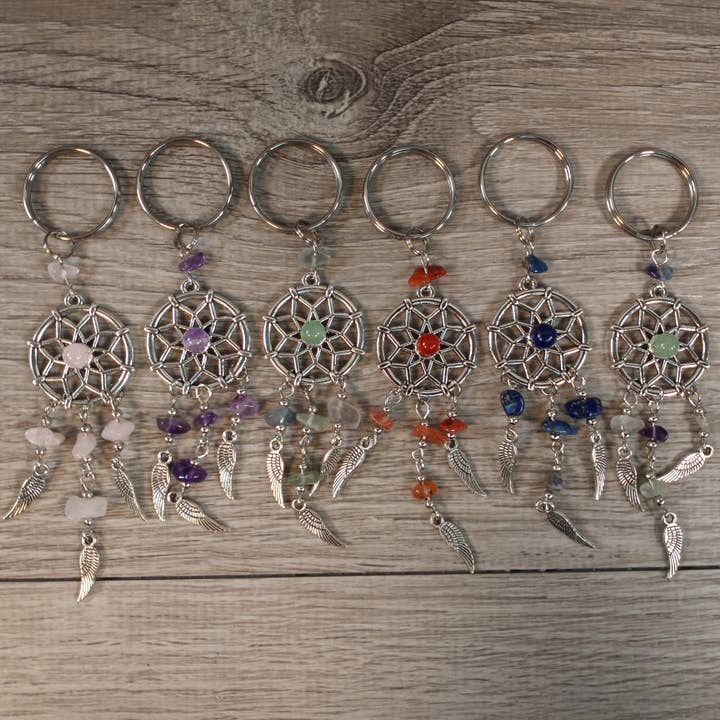 Keystone Crystals - Vendita all'ingrosso Portachiavi - Donna - Portachiavi Acchiappasogni con Gemme Assortite - Regalo Unico