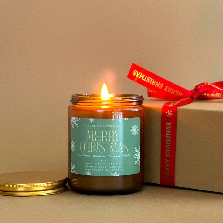 Magnolia Candle Company - Wholesale Jar/Filled Candle - Merry Christmas - Christmas / Holiday Soy Candle 8oz4