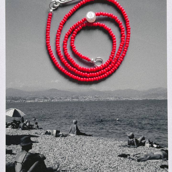 Millhouse Collection - Wholesale Beaded/Pearl Necklace - The Khadi Necklace - Red