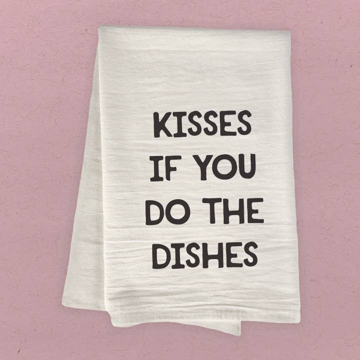 Kisses Dishes - Cotton Tea Towel for wholesale by Boheme Bliss
