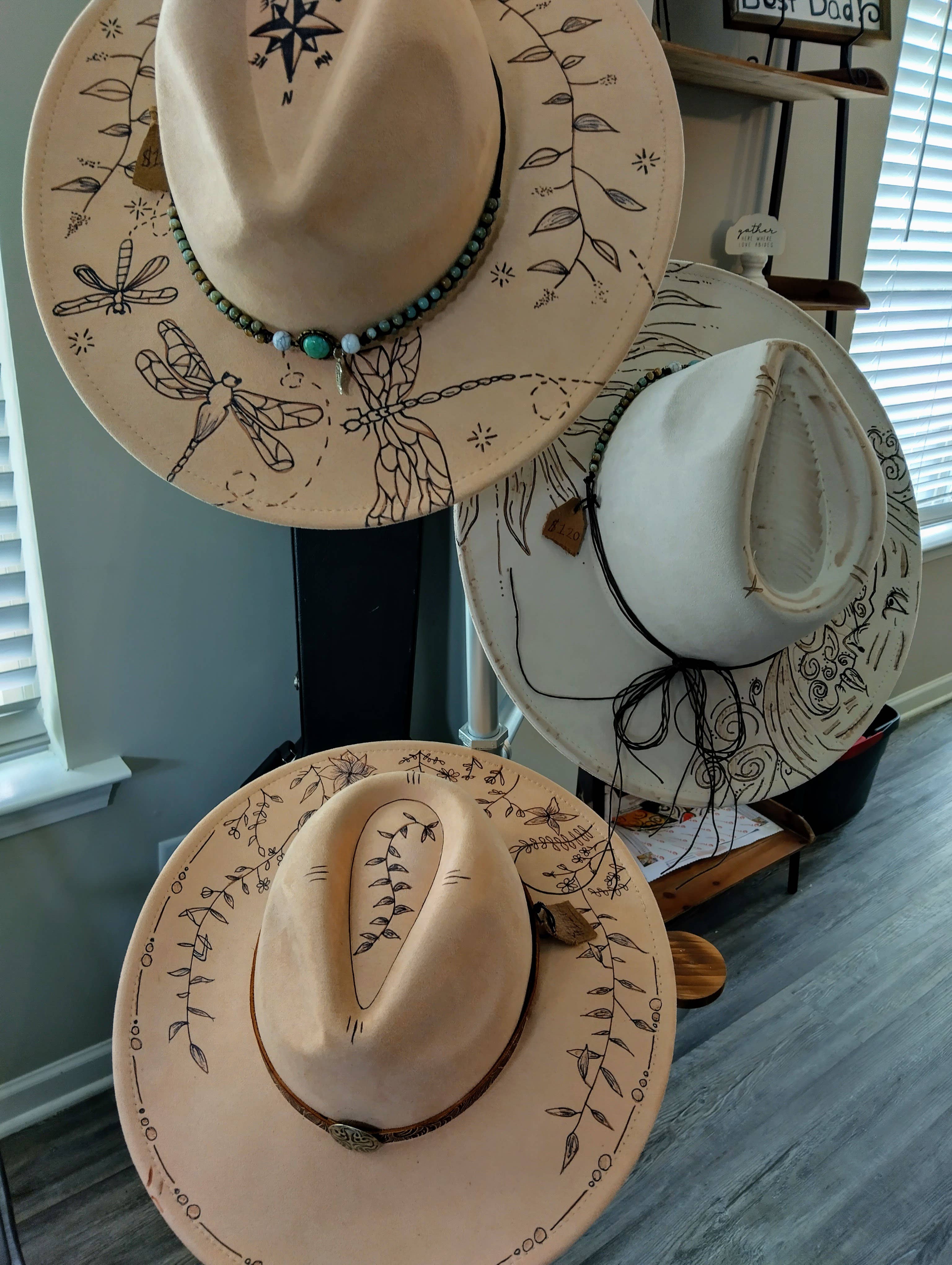 WarmRainyDay Jewelry - Wholesale Fedora - Women's - Hand Burned Hat Collection