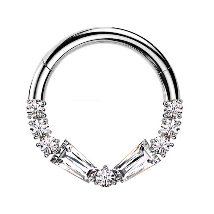 Awaken - Wholesale Single Earring - Circle Clicker Piercing with Crystals PY-155