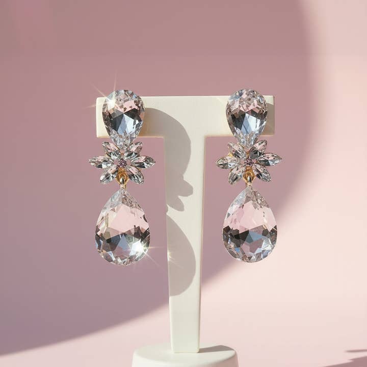 Arya Jewellery Wholesale - Wholesale Dangle Earrings - Mirror Teardrop Crystal Drop & Dangle Earrings