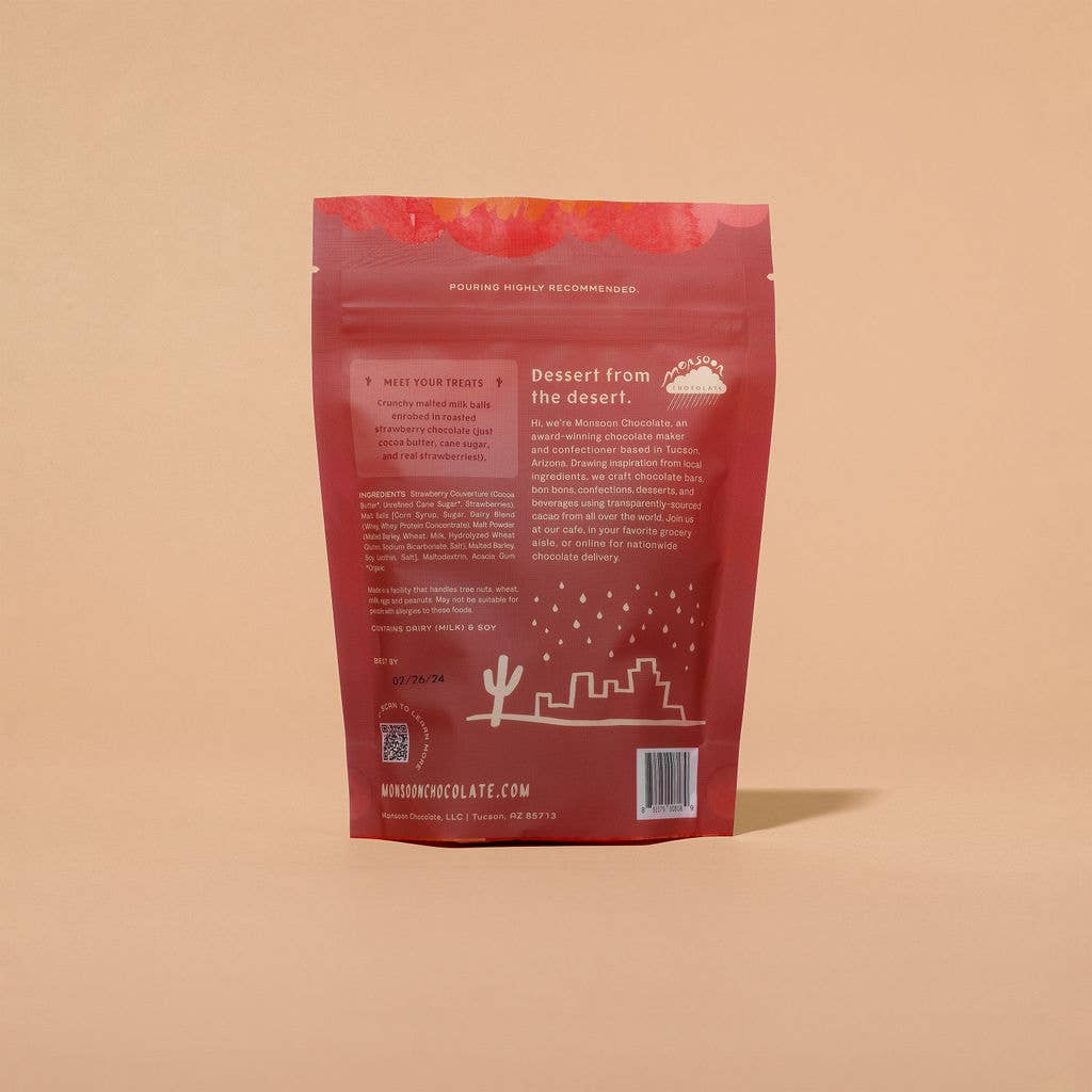 Monsoon Chocolate - Wholesale Chocolate Covered Sweets - Monsoon Malt Balls Covered in Roasted Strawberry Chocolate, 130g3