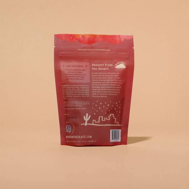 Monsoon Chocolate - Wholesale Chocolate Covered Sweets - Monsoon Malt Balls Covered in Roasted Strawberry Chocolate, 130g3