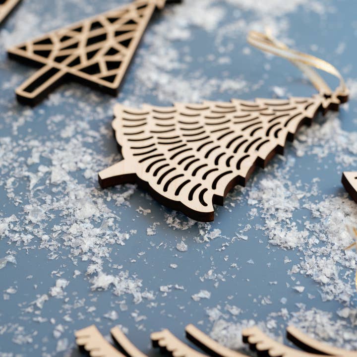 Reece Design Works - Wholesale Ornament - Wood Tree Christmas Ornaments12