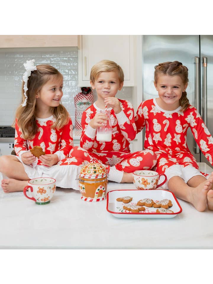 Sweet Bay Clothing - Vendita all'ingrosso Completo pigiama - Bambini - Pigiama Due Pezzi con Pantaloni a Tema Biscotti di Natale6