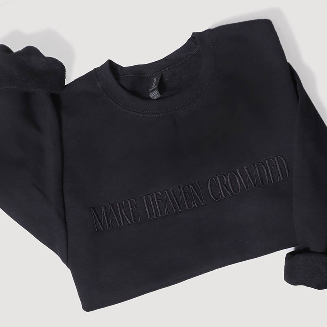 Fashion City - Wholesale Sweatshirt - Unisex - MAKE HEAVEN CROWDED Embroidered Heavyweight Sweatshirt4