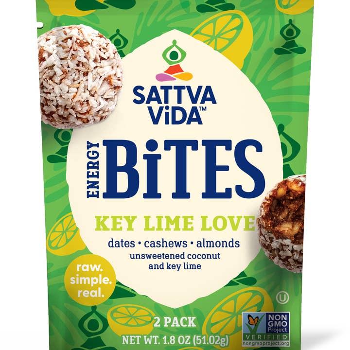 Key Lime Love Energy Bites, 2pack (10 per case) for wholesale by Sattva Vida