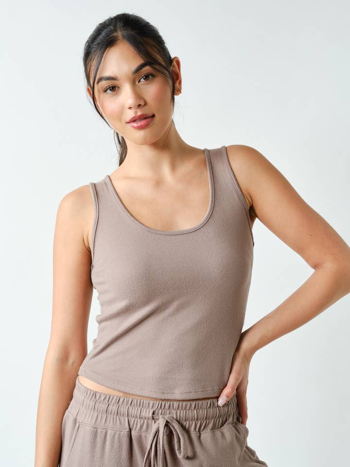 Brushed Hacci Lounge Tank Top for wholesale by Mono B