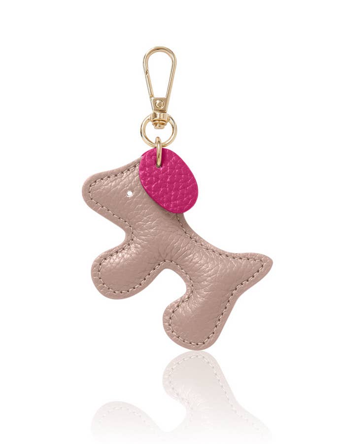 MONTTE DI JINNE - Venta al por mayor Llavero - Mujer - Llavero de bolso con forma de perro de cuero italiano hecho a mano.2