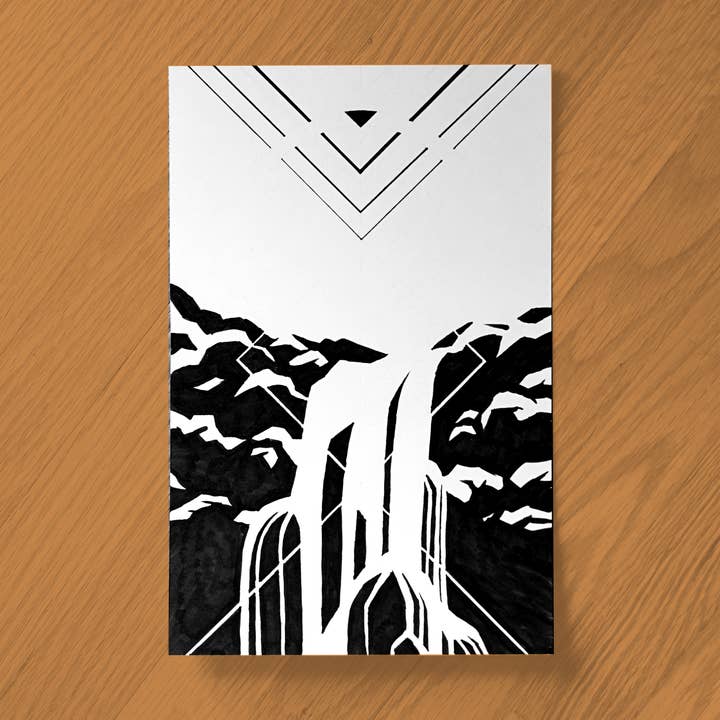 Disegno a Inchiostro a Cascata per la vendita all'ingrosso da parte di Robin Good Art & Design
