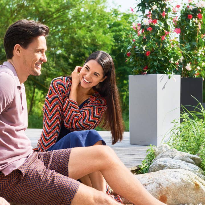 Lechuza Self Watering Planters - Vente Jardinière - LECHUZA CANTO Stone haut - grand pot de sol en résine poly haute qualité1