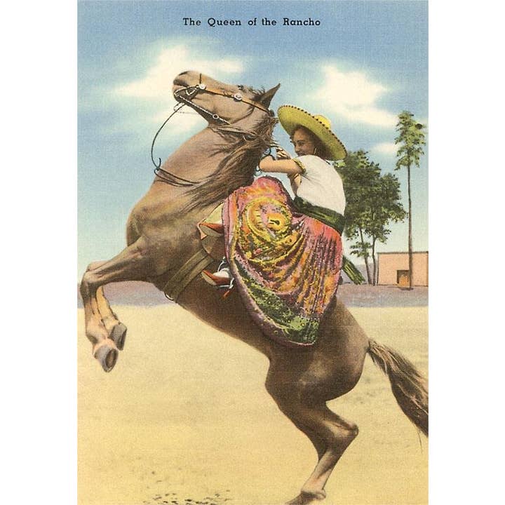 Found Image Press - Wholesale Magnet - Magnet SW-02 Queen of the Rancho, Charra on Horse