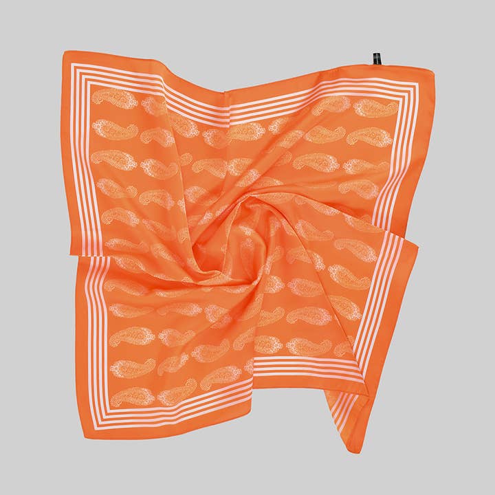 TEARDROP PAISLEY MOTIF SILKY SQUARE SCARF for wholesale by Girly