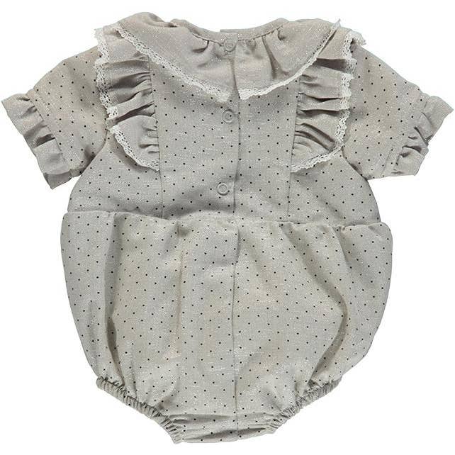 Gray Short-Sleeved Bodysuit With Black Dots for wholesale on Faire1