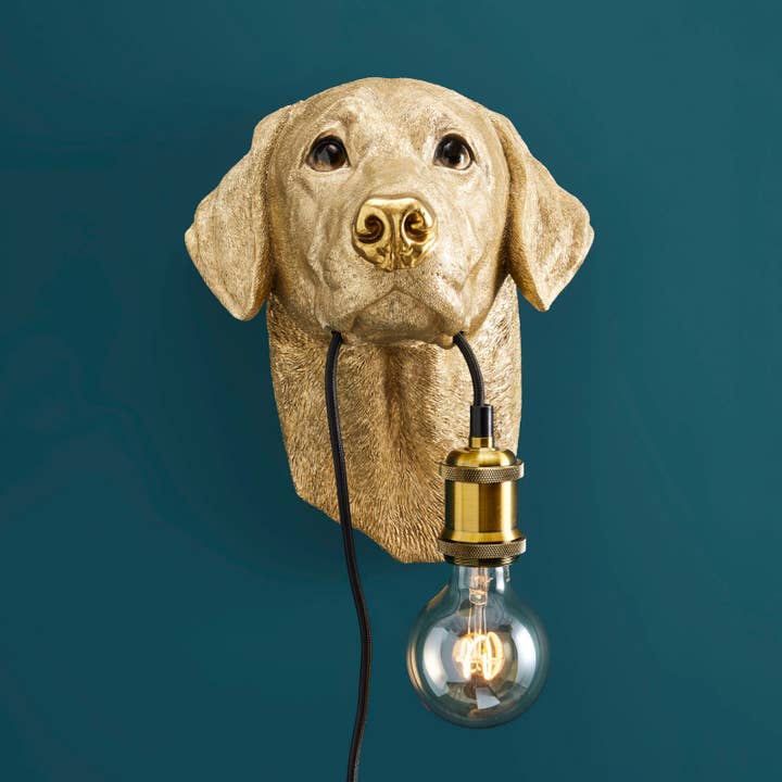 Aplique de pared Labrador "Lucky", dorado, 28,5 x 24,5 x 21 cm para venta al por mayor de WERNS