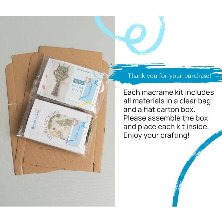 BeanDaikon - Wholesale DIY Craft Kit - DIY Macrame Water Bottle Holder Craft Kit K32