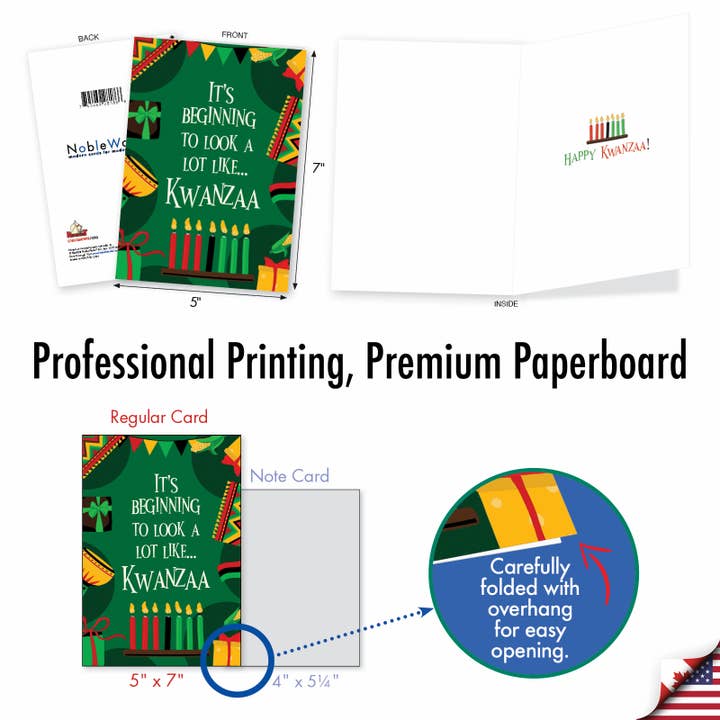 NobleWorks - Wholesale Kwanzaa Card - Kwanzaa Greeting Card -Beginning To Look LIke