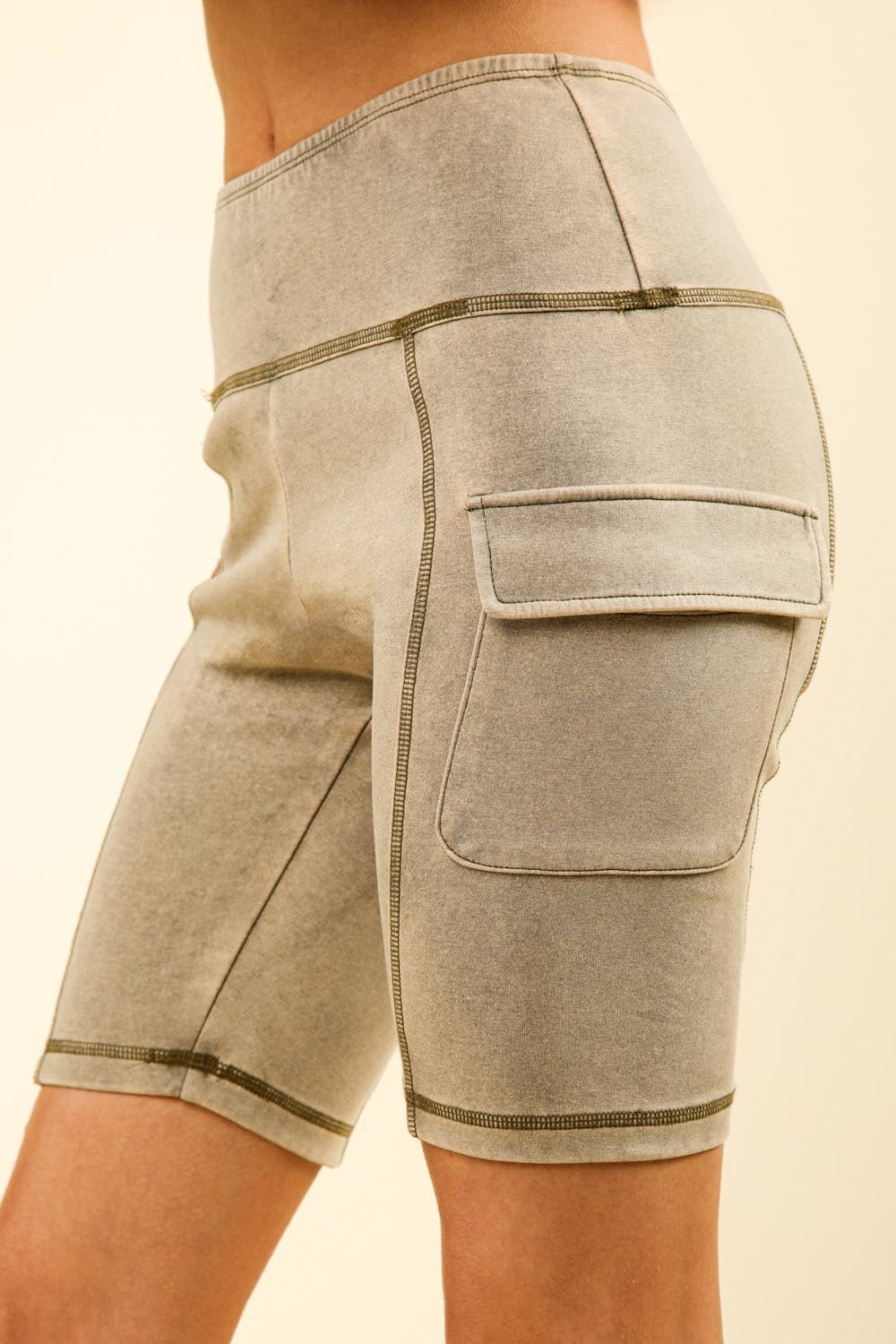 VERY J – Engroshandel Shorts – Kvinder – NP70303-vaskede bløde strikkede Cargo cykelshorts8