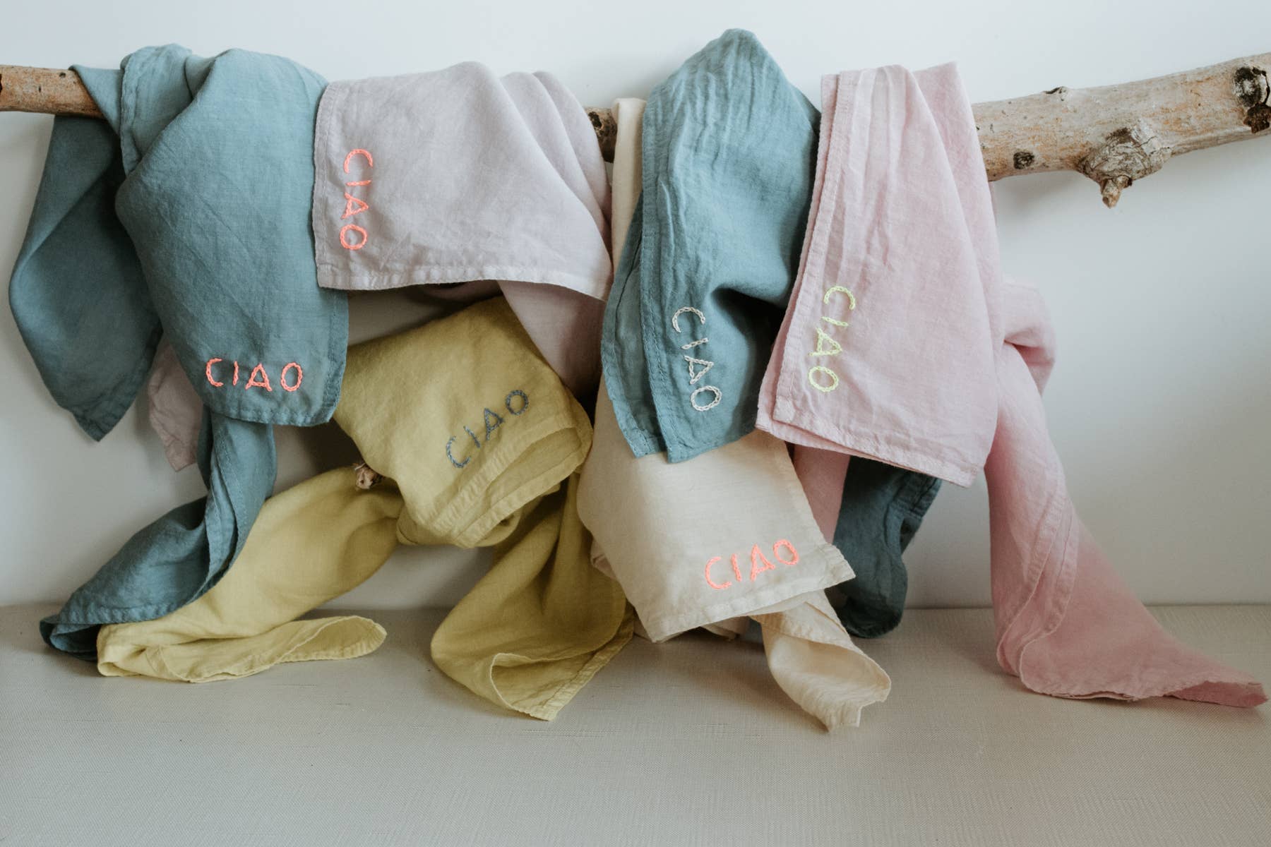 Eloise et moi - Wholesale Bandana - Women's - Hand embroidered organic cotton bandana - CIAO bandana3