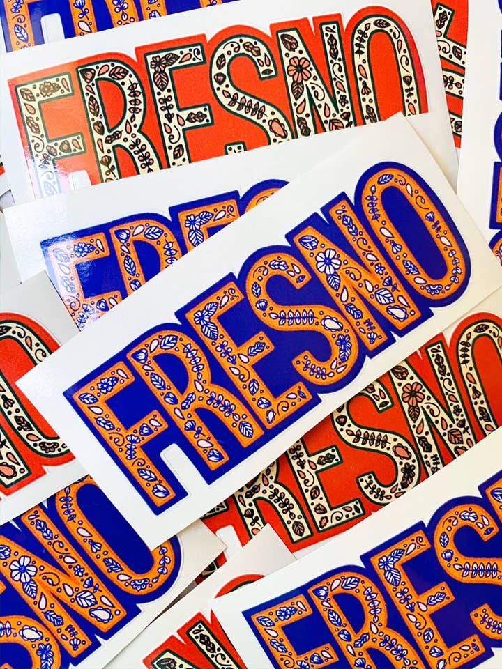 Fresno Sticker | Flower Sticker |Stickers for Hydroflask | l for wholesale by Michaela K Creations