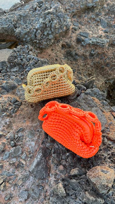 SIBYLLADELPHICA - Wholesale Clutch Bag - Women's - Mini Metallic Gold Crochet Clutch Bag - Persefoni11