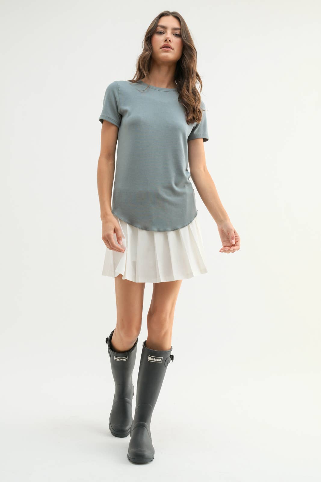 Wishlist Apparel – T-shirt – Mulher por atacado – Camiseta básica canelada de malha / WL18-171437