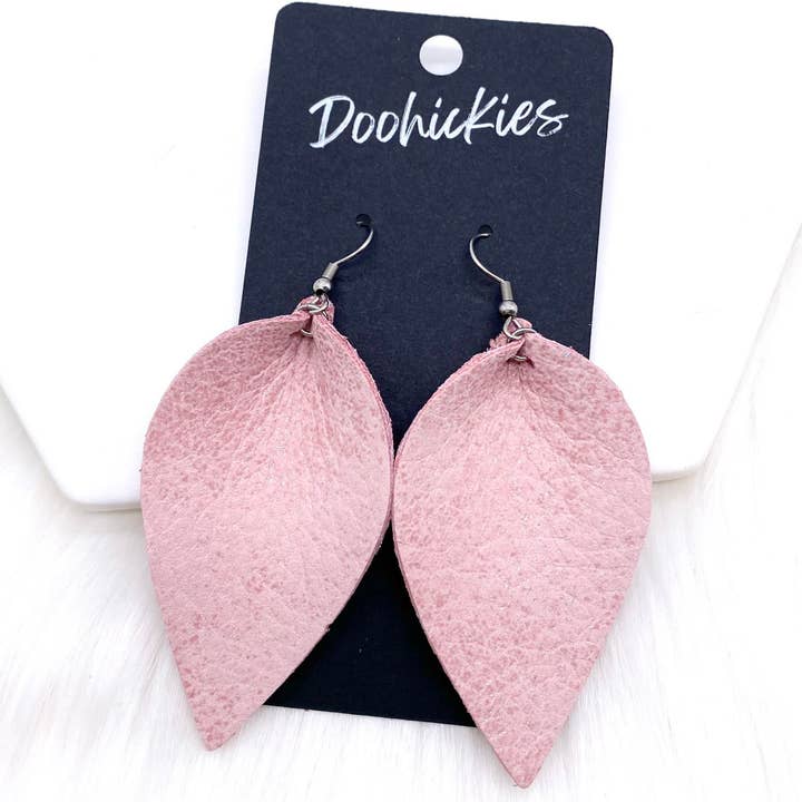 Doohickies - Wholesale Dangle Earrings - 2.5" Pastel Glazed Petals -Spring Earrings