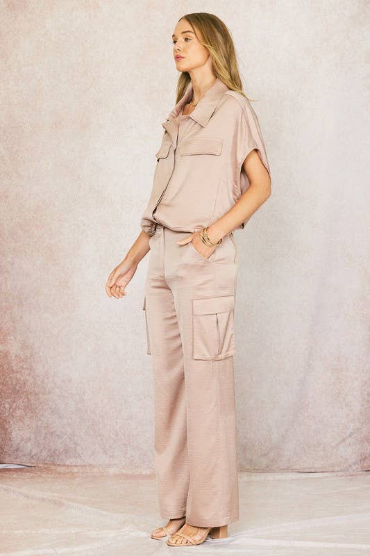ILLA ILLA - Wholesale Pants - Women's - Satin Cargo Pants2