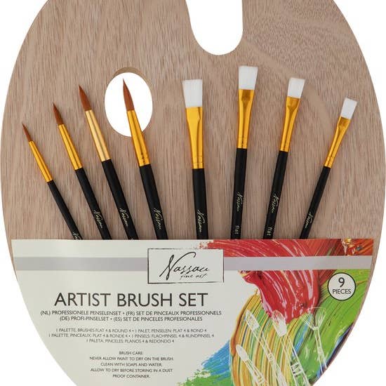 Wooden palette with 4 flat and 4 round brushes and other Purchase wholesale plastic paint palette. Free returns & net 60 terms on Faire trending on Faire.
