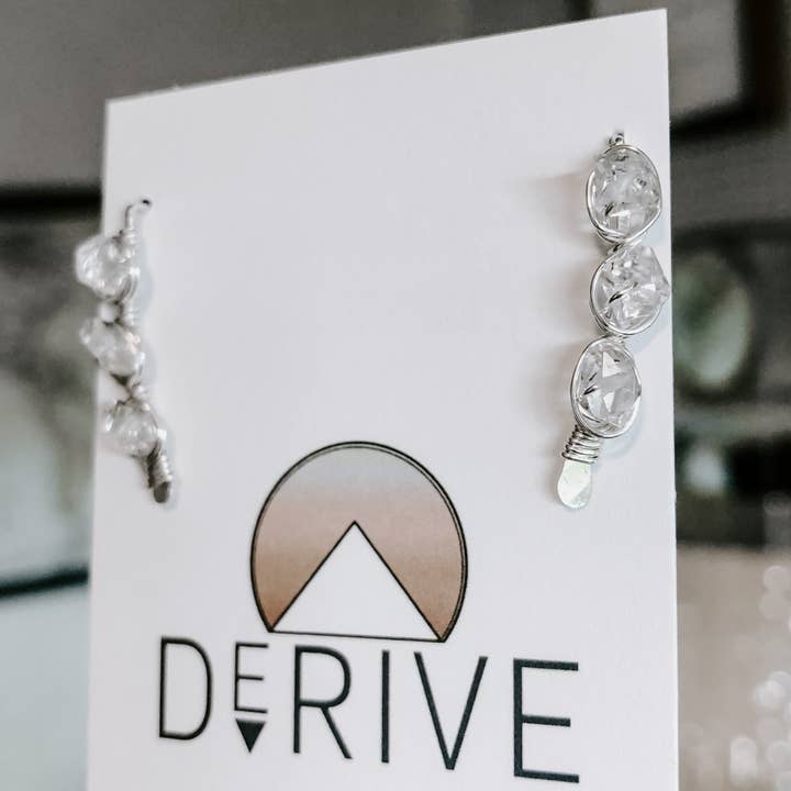 Derive Jewelry - Vendita all'ingrosso Orecchini ear jacket/climber - Herkimer Diamond Ear Climbers1